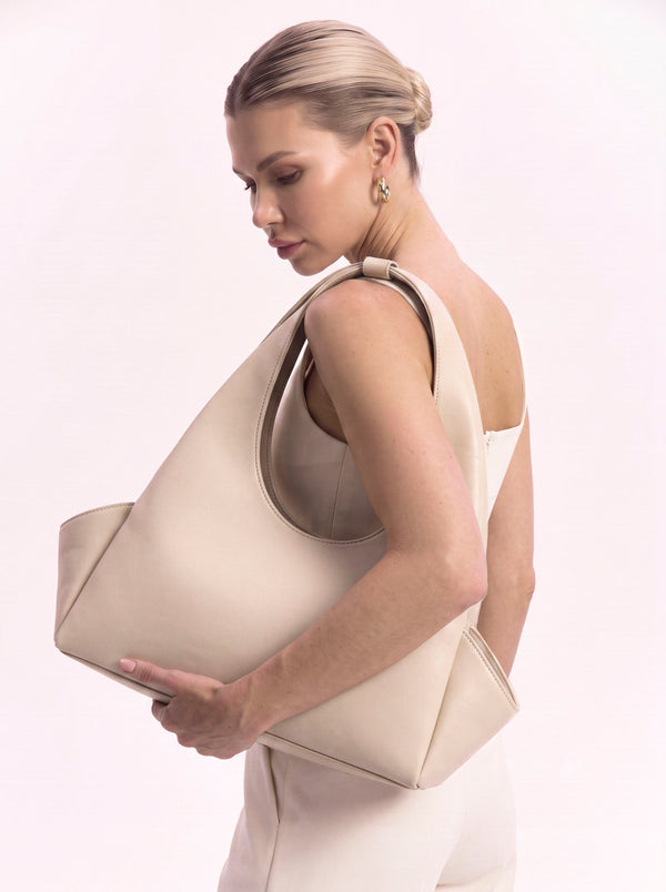 The Arco Satchel ( Beige )
