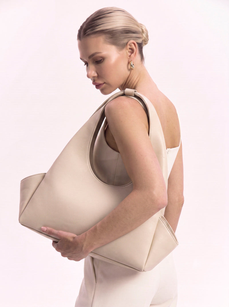 The Arco Satchel ( Beige )