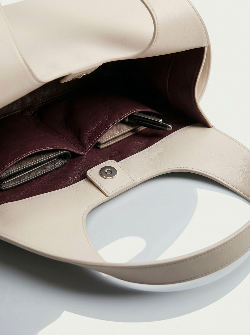 The Arco Satchel ( Beige )